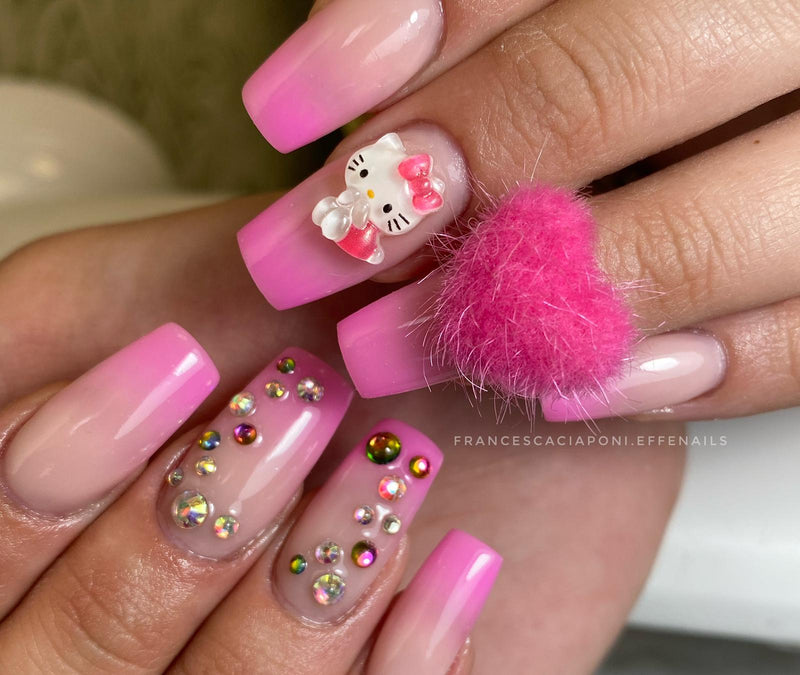 Pom Pom Heart for Nails - 2 pcs.