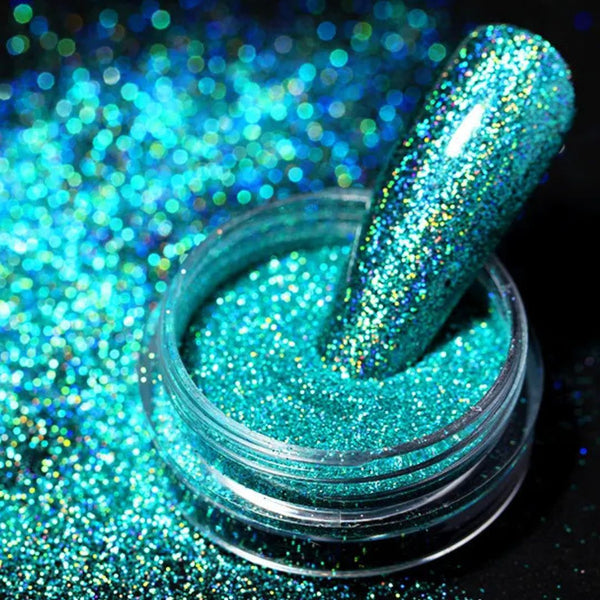 Light Blue Holographic Powder