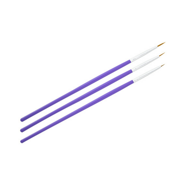 Kit 3 thin nail art brushes