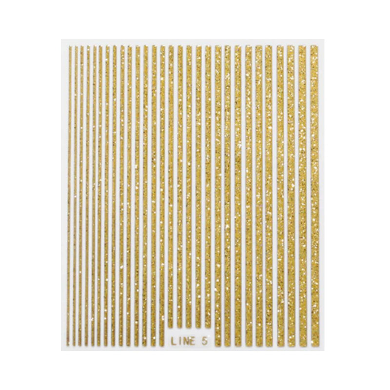 Glitter Stripes Stickers - Gold