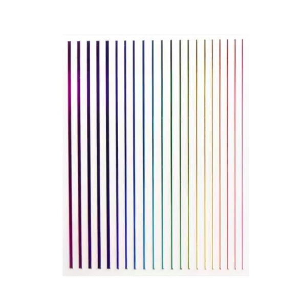 Chrome Stripes Stickers - Rainbow